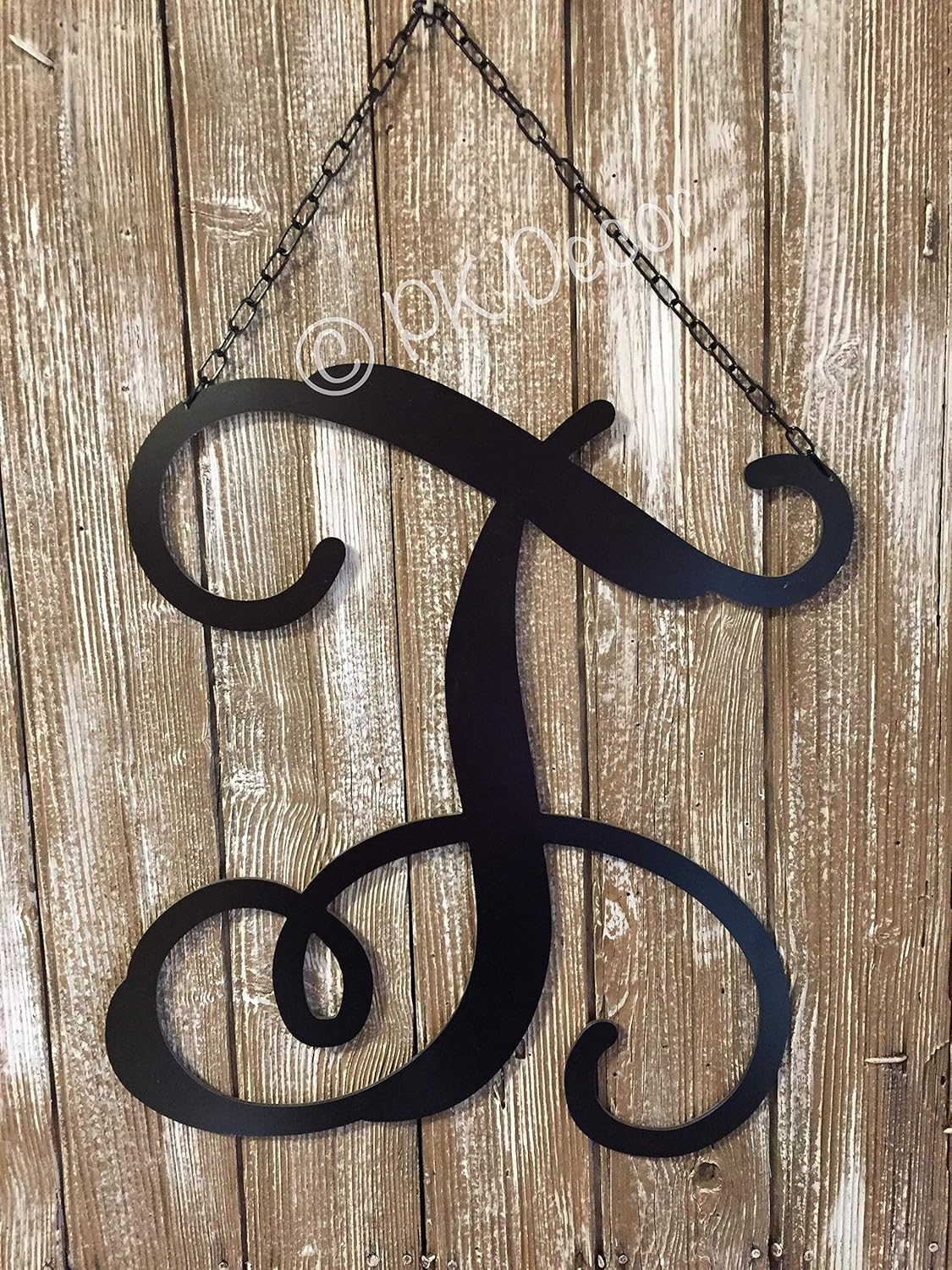 PK Decor Front Door Metal Initial Monogram Sign